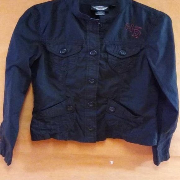 Vintage Harley Davidson Bomber-Style Cotton Shirt/ Jacket American Original RARE - Picture 5 of 7